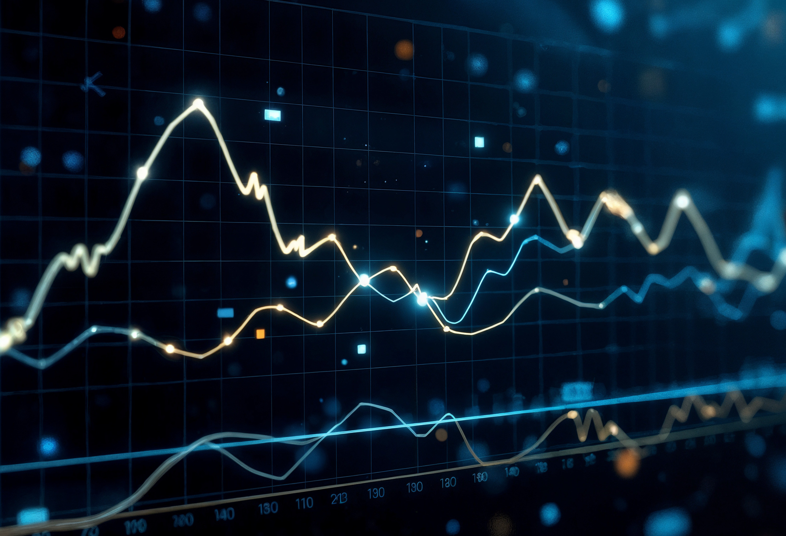 computer screen with line graphs