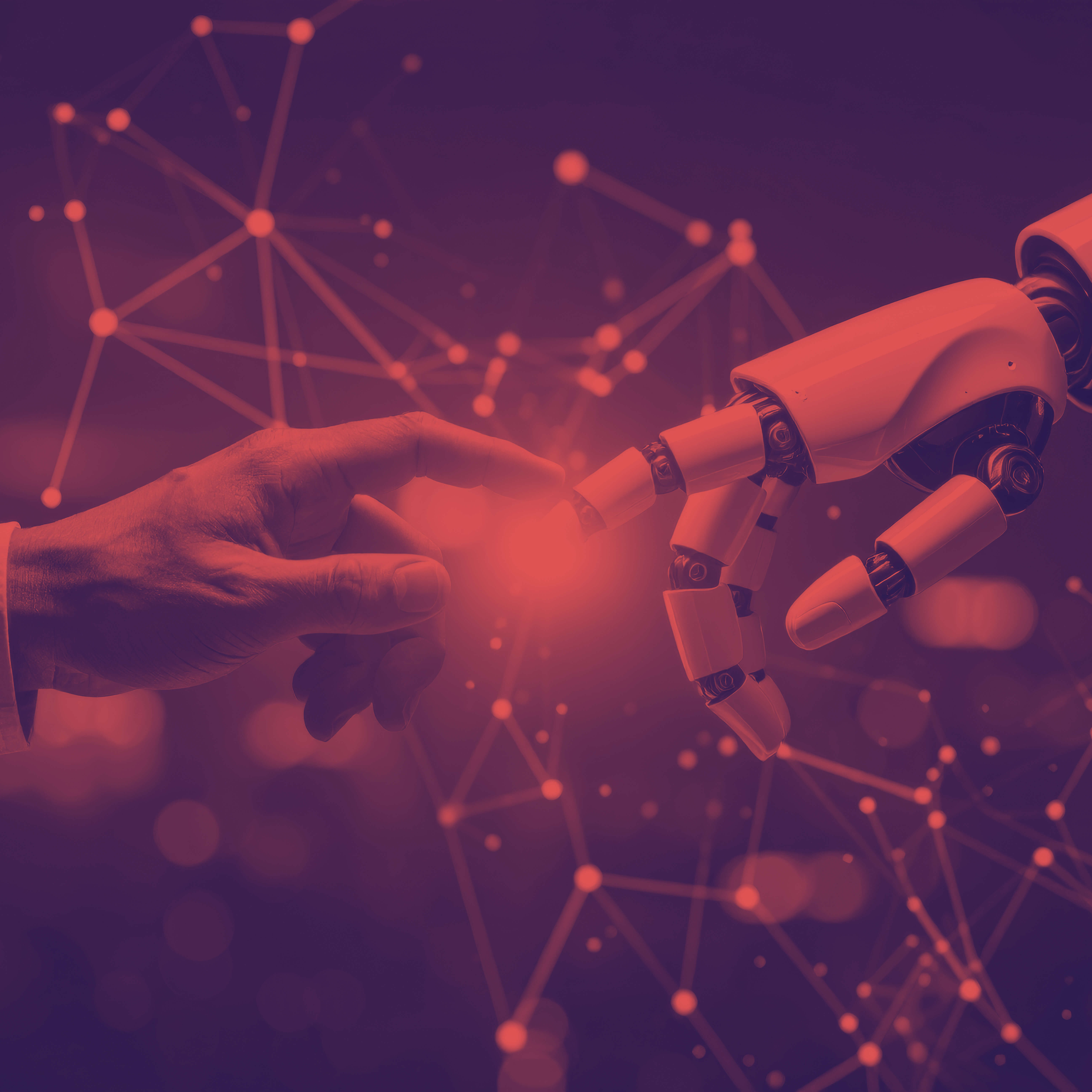 robot and human touching fingers
