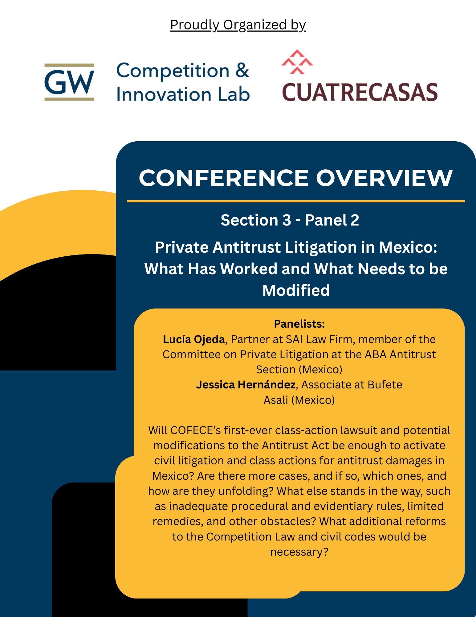 Mexico City Antitrust Flyer with conference overview - all text available on site separately in addition to pdf download
