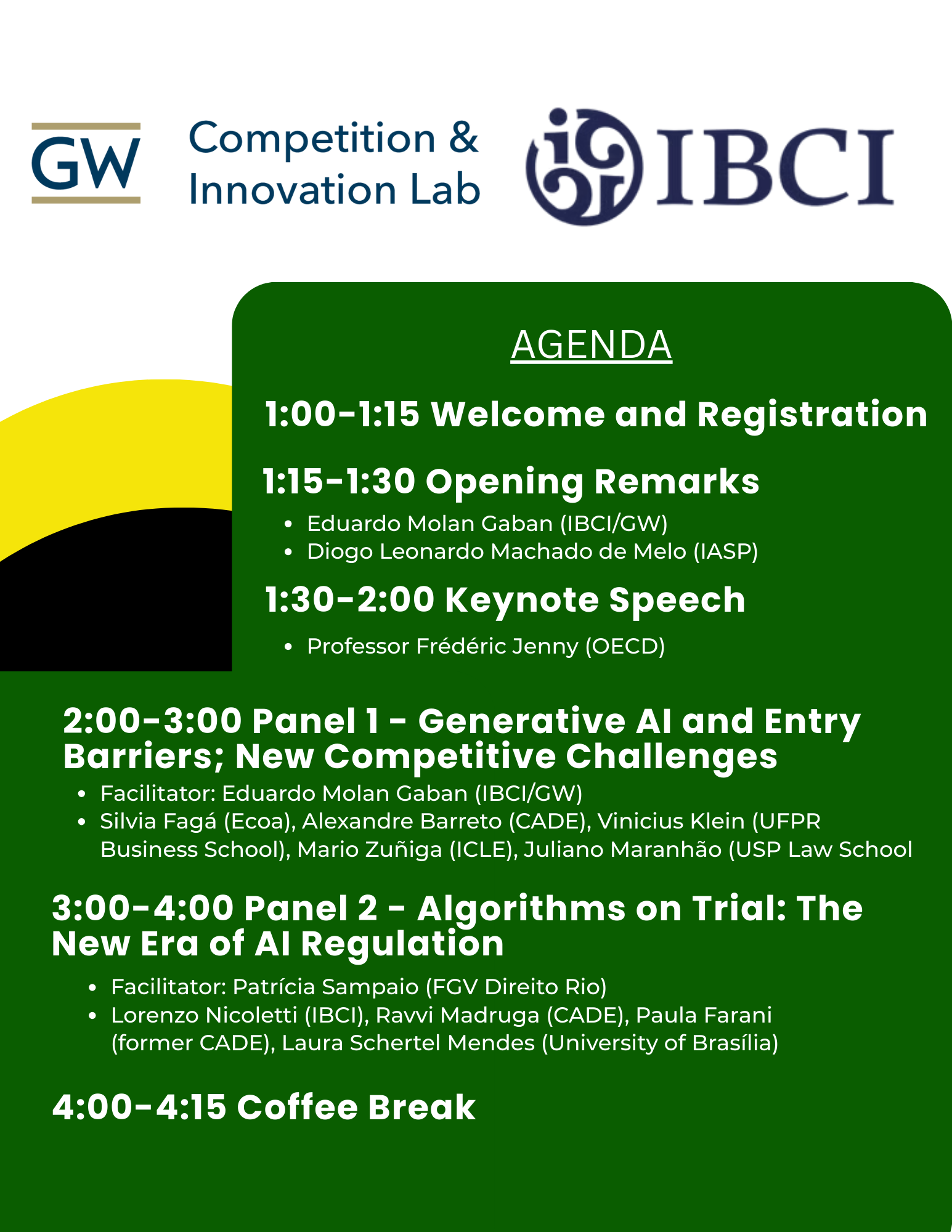 Agenda for conference in Sao Paolo. The agenda is available as text on the site as well