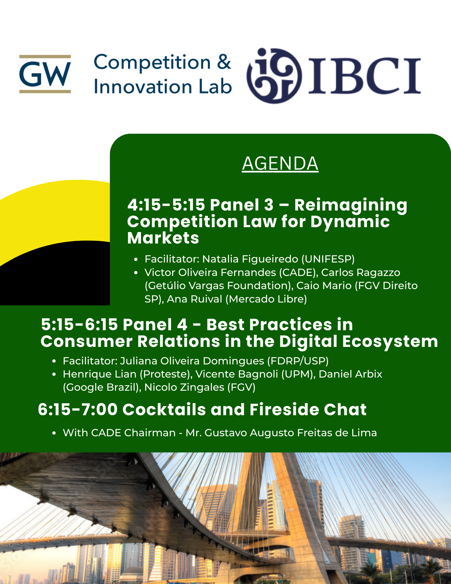 Agenda for conference in Sao Paolo. The agenda is available as text on the site as well