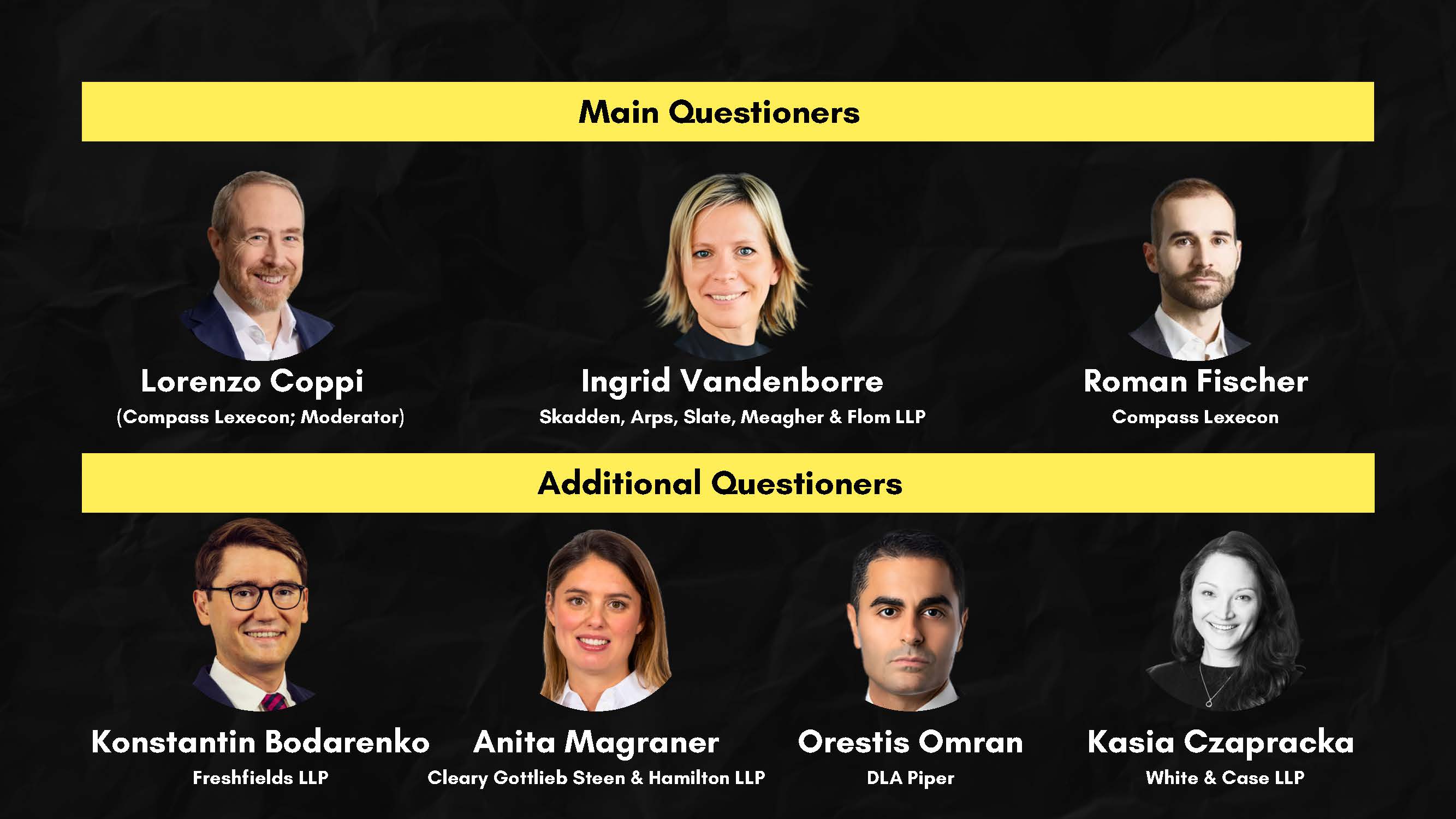 Flyer for Ask the European Commission showing panelists - all panelist info is available as text on site