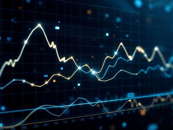 computer screen with line graphs